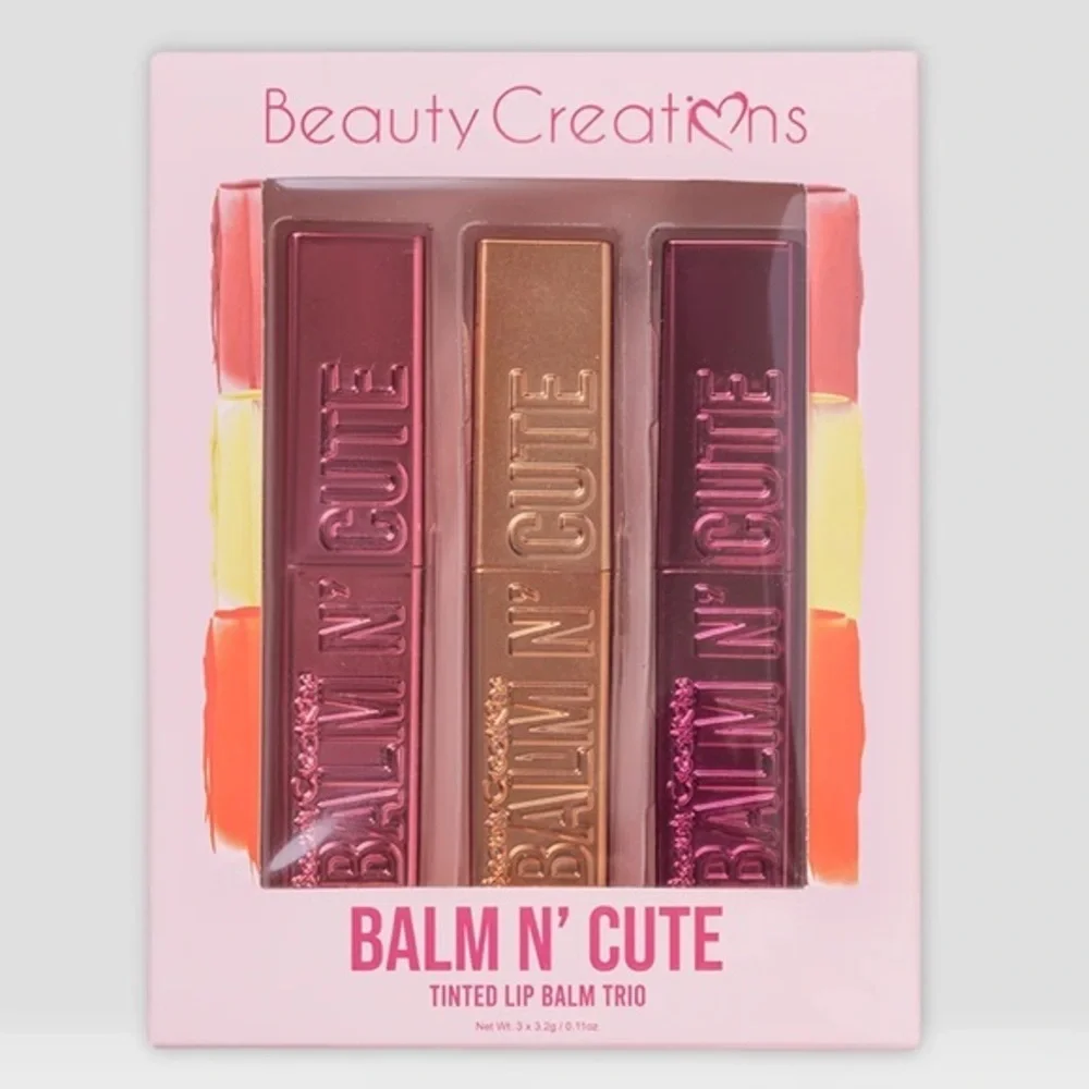 NEW IN BOX Beauty Creations Balm n’ Cute Tinted Lipbalm Trio Vanilla Rasp FPunch